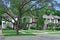 street with older two story Tudor style houses