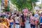 Street Parade Carnival. People dancing and playing Samba Music instruments in the streets of Rio de Janeiro, Brazil.