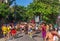 Street Parade Carnival. People dancing and playing Samba Music instruments in the streets of Rio de Janeiro, Brazil.