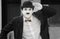 Street perfomer in Charlie Chaplin costume