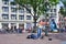 Street performer on a square, Amsterdam, netherlands