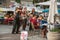 Street performers doing a show to viewer in Avignon.