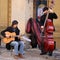 Street performers playing jazz music in Bologna. Italy