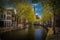 Street photography - Beautiful canals and architecture in Gouda city in the Netherlands