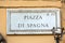 Street plate of famous Piazza di Spagna. Rome