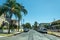 Street and the residential area on the La Brea avenue. Modern Life in Los Angeles