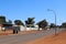 Street with residential houses in the gold mining town Kalgoorlie-Boulder, Western Australia