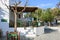 Street restaurant in beautiful Chora on Folegandros Island. Cyclades, Greece