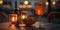 street restaurant ,life,Sunset city evening street cafe glass of orange wine and candles on wooden table ,houses and blurred light