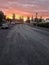 Street of Reykjavik in midnight sunset Iceland Europe