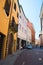 Street in Rimini, ancient city center. Vacation in beautiful Emilia Romagna, Italy