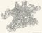 Street roads map of the Central Administrative Okrug of Moscow, Russia