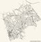 Street roads map of the London Borough of Harrow