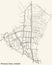 Street roads map of the Wrzeszcz Dolny district of  Gdansk, Poland