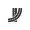 Street roads vector icon