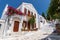 Street scene, on aegean island of Tinos, Greece.