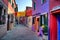 Street scene in Burano Italy