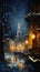 Street Scene Church Background Cold Freezing Nights Stunning Des