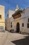 Street scene in the city of El Jadida, with people in a street on the old Portuguese City