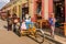 Street scene in historic center, San Cristobal de las Casas, Mex