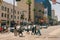 Street scene. The intersection of Hollywood Boulevard and Highland Avenue, one of Los Angeles most iconic and hectic intersections