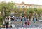 Street Scene of Plaza Murillo Square with the Large Flock of Pigeons, La Paz, Bolivia