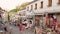 Street scene with souvenir shops in old town of Gjirokaster in Albania.