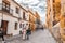 Street scene with traditional Andalucian architecture in the historical city of Cordoba, Spain