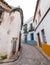 Street scene with traditional Andalucian architecture in the historical city of Cordoba, Spain