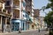 Street scene with traditional colorful buildings in downtown Havana, Prado