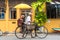 Street seller with bicycle selling sweets in Galle, South Coast, Sri Lanka