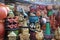 A street shop selling clay made pots