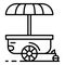 Street shop trailer cart icon, outline style