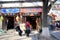 Street and shops inside a Beijing hutong.