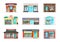 Street shops and stores cartoon vector buildings
