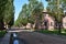 A street showing multiple rows of accommodation for the Holocaust Victims in the Auschwitz Concent