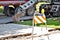 Street and sidewalk construction in Mount Prospect IL, USA.