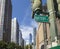 Street Sign for Battery Place in New York City with the Freedom Tower in the background