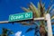 Street sign of famous street Ocean Drive in Miami.