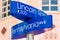 Street sign marking directions to Lincoln Road, Miami