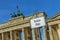 Street sign Parisien Place Pariser Platz at the Brandenburg