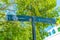 Street sign to Alhambra and centre of the town of Granada