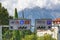 Street signs in the center of Meran, South Tyrol, Italy.