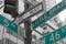 Street signs for Fifth Avenue and West 46nd street in NYC