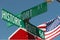 Street signs at Route 66, Arizona, USA