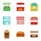 Street snack icons set, cartoon style