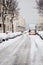 Street snow winter abandoned bus england