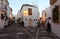 Street in spanish town at dusk