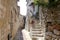 Street and stairs in old European town of Eze near Nice France C