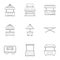 Street stall icon set, outline style